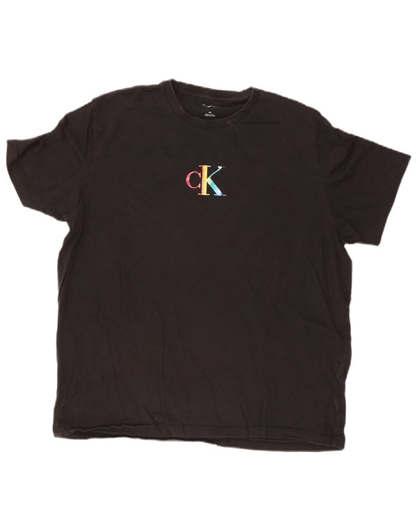 Calvin Klein Jeans Herre Grafisk T-Shirt Top Stor Sort