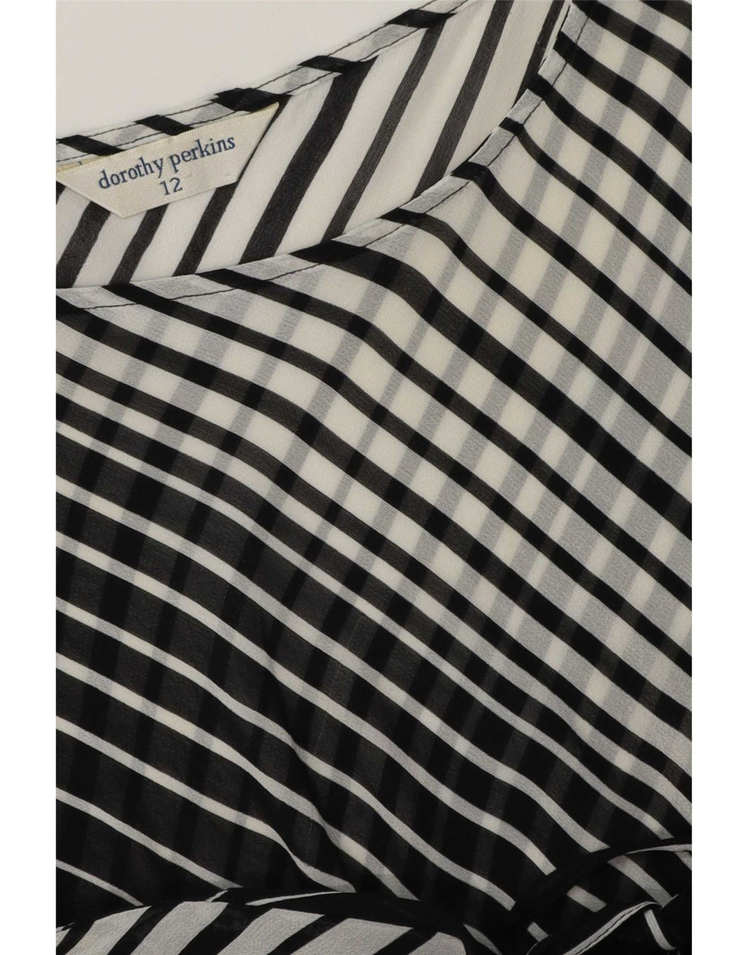 Dorothy Perkins Dame Ærmeløs Basic Kjole UK 12 Medium Sort Stribet