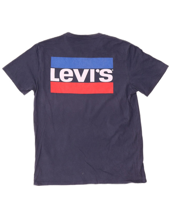 Levi's Herre grafisk T-shirt Top Medium Navyblå Bomuld