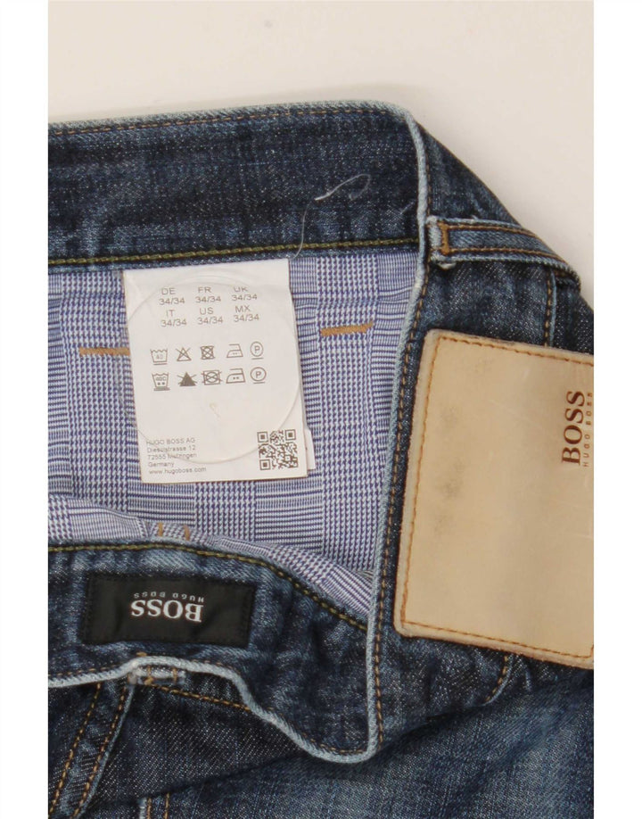 Hugo Boss Straight Jeans til mænd W34 L31 Blå Bomuld