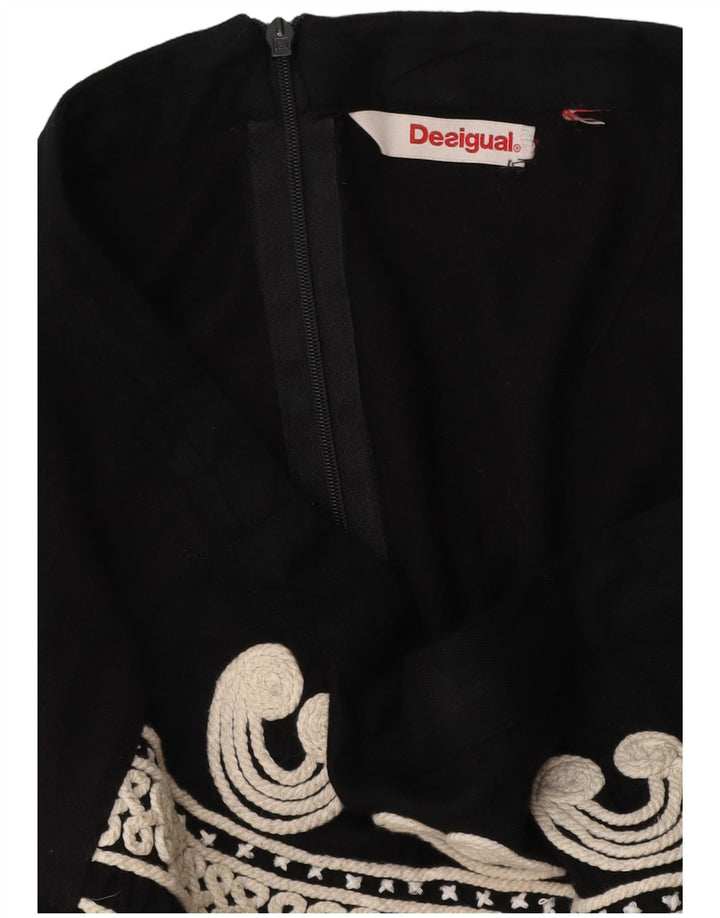 Desigual Dame A-Line nederdel W34 Stor Sort Paisley
