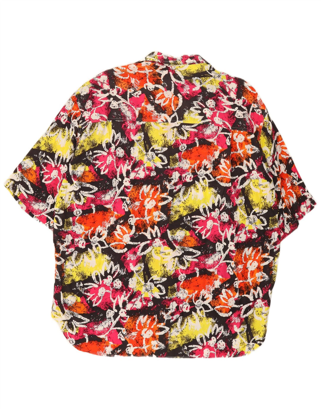 QUARK Mens Short Sleeve Shirt XL Multicoloured Floral Viscose
