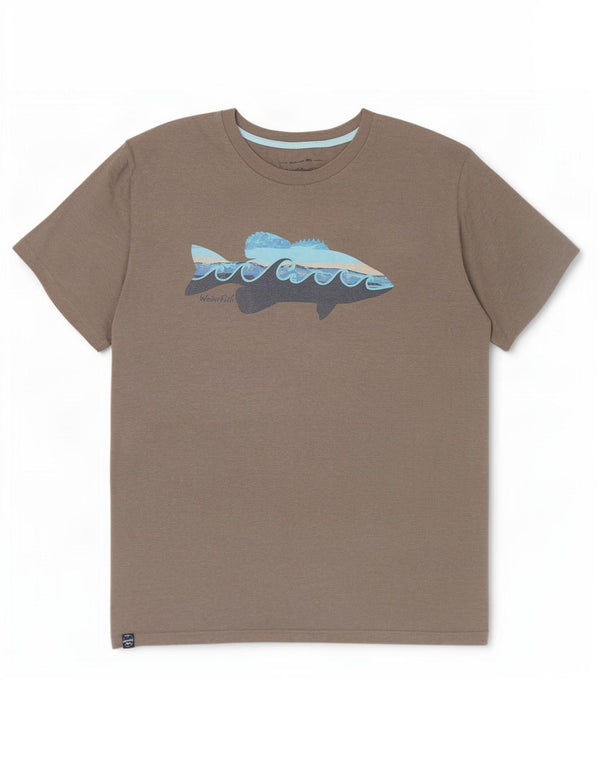 Weird Fish Herre Grafisk T-Shirt Top 3XL Grå Bomuld