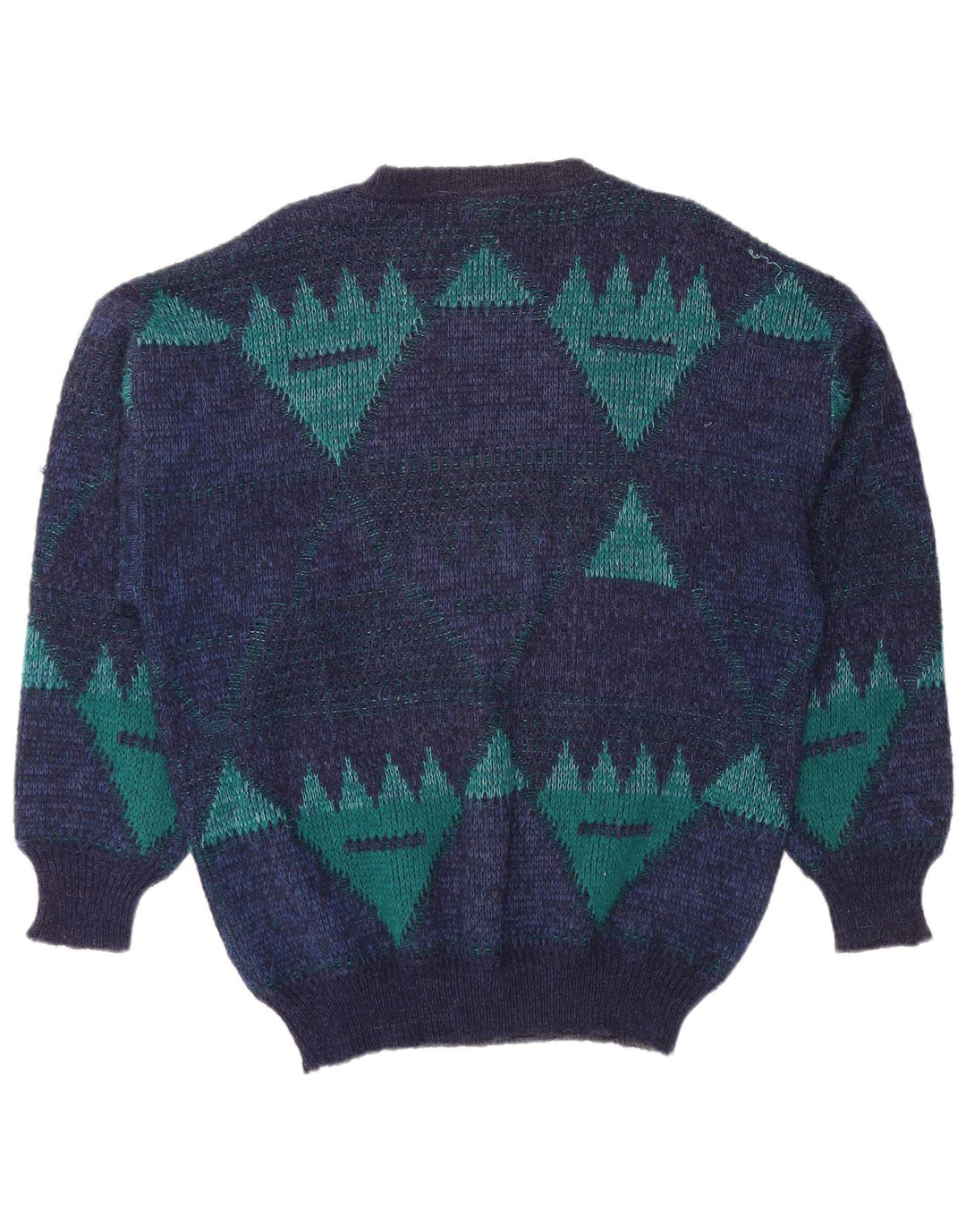 4 CASTELLA Herre Boat Neck Jumper Sweater IT 56 XL Marineblå Geometrisk