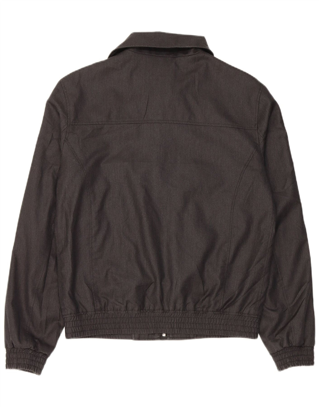 Zara Herre Dobbeltradet Bomber Jacket UK 38 Medium Grey Polyester