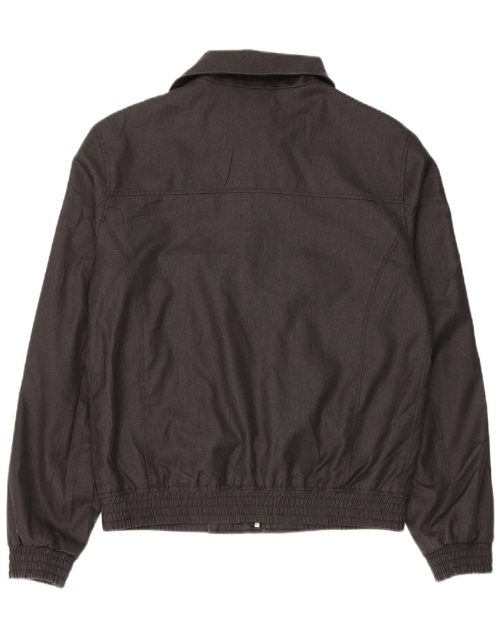 Zara Herre Dobbeltradet Bomber Jacket UK 38 Medium Grey Polyester