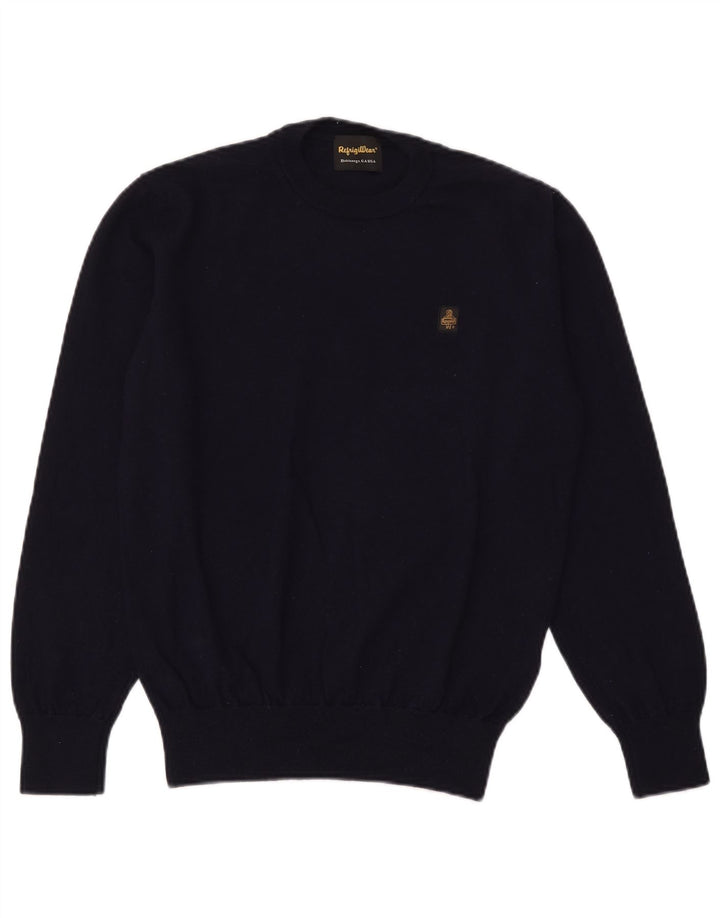 Refrigiwear Herre Crew Neck Jumper Sweater XL Navy Blue Wool