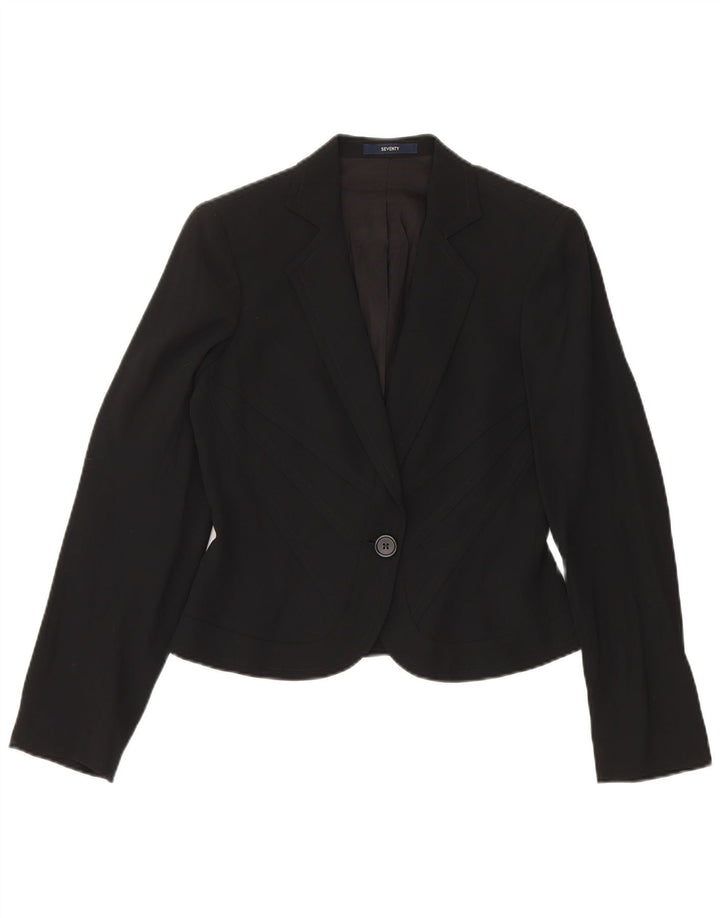 Seventy Womens Crop 1-knap blazerjakke IT 40 Lille sort viskose