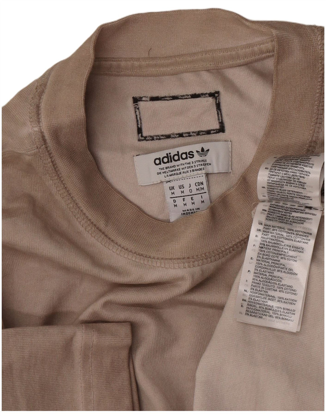 Adidas grafisk t-shirt til mænd, medium beige bomuld
