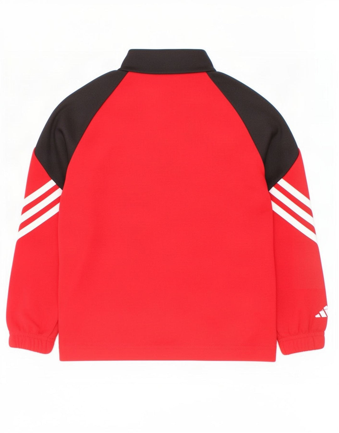Adidas Drenge Pullover med lynlås-hals-træningsdragt Top 5-6 år XS Rød Colourblock