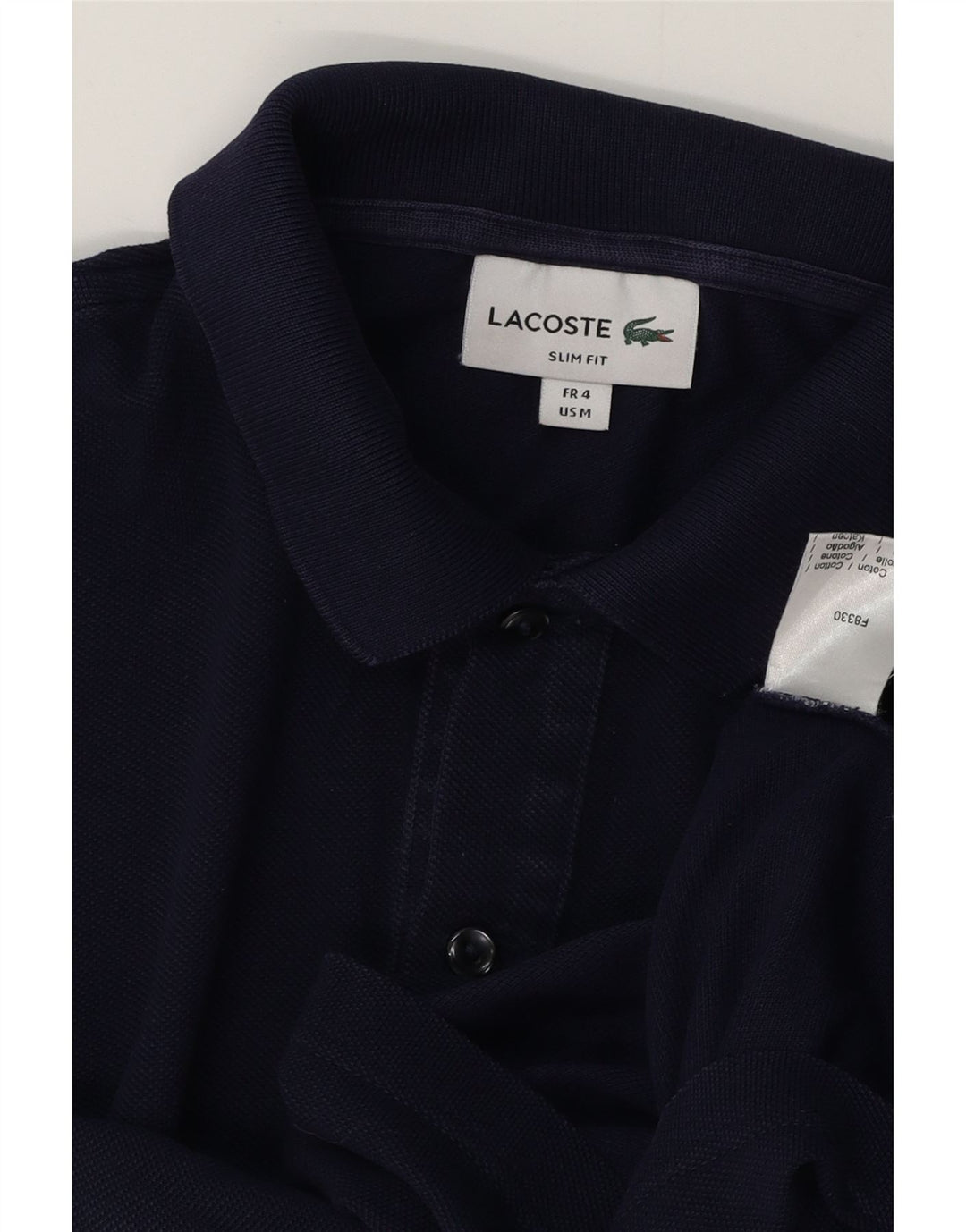 LACOSTE Herre Slim Fit Polo Shirt Størrelse 4 Medium Marineblå Bomuld
