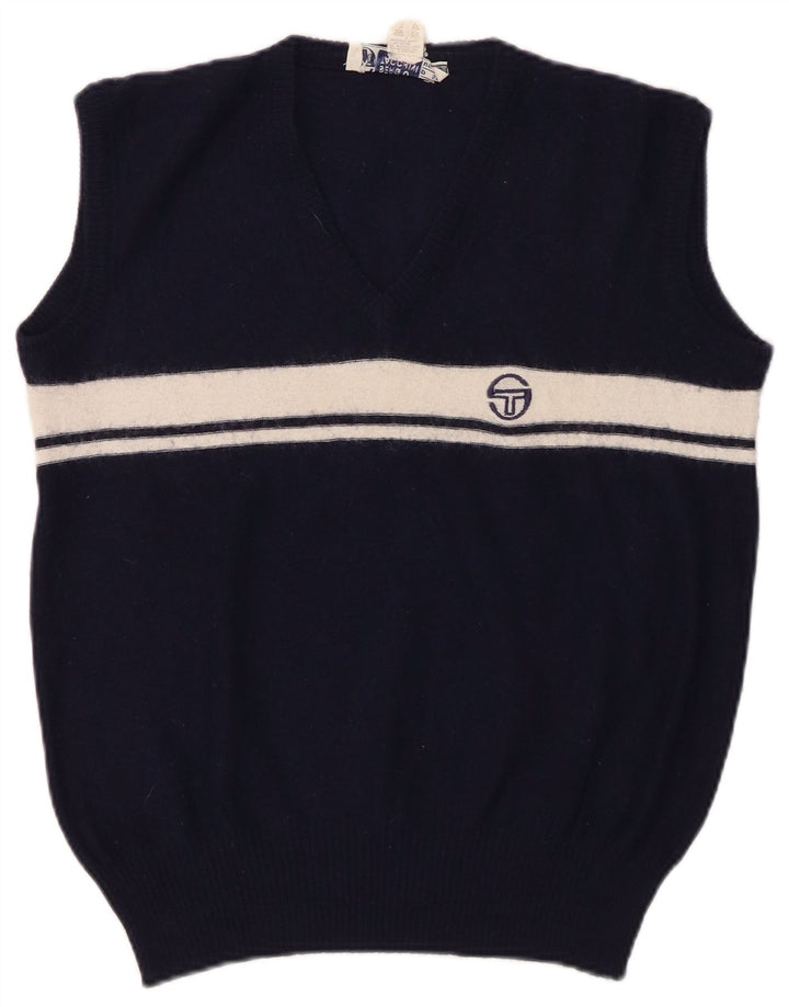 SERGIO TACCHINI Damevest Tank Top UK 14 Mellem marineblå stribet uld