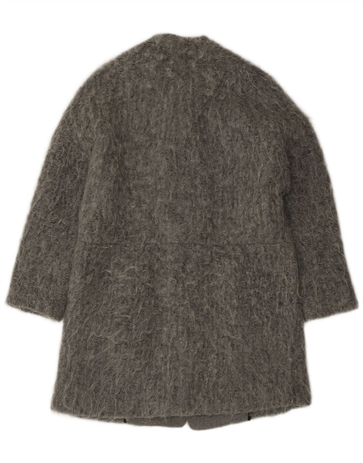 Zara Womens Open Overcoat UK 14 Medium Grey