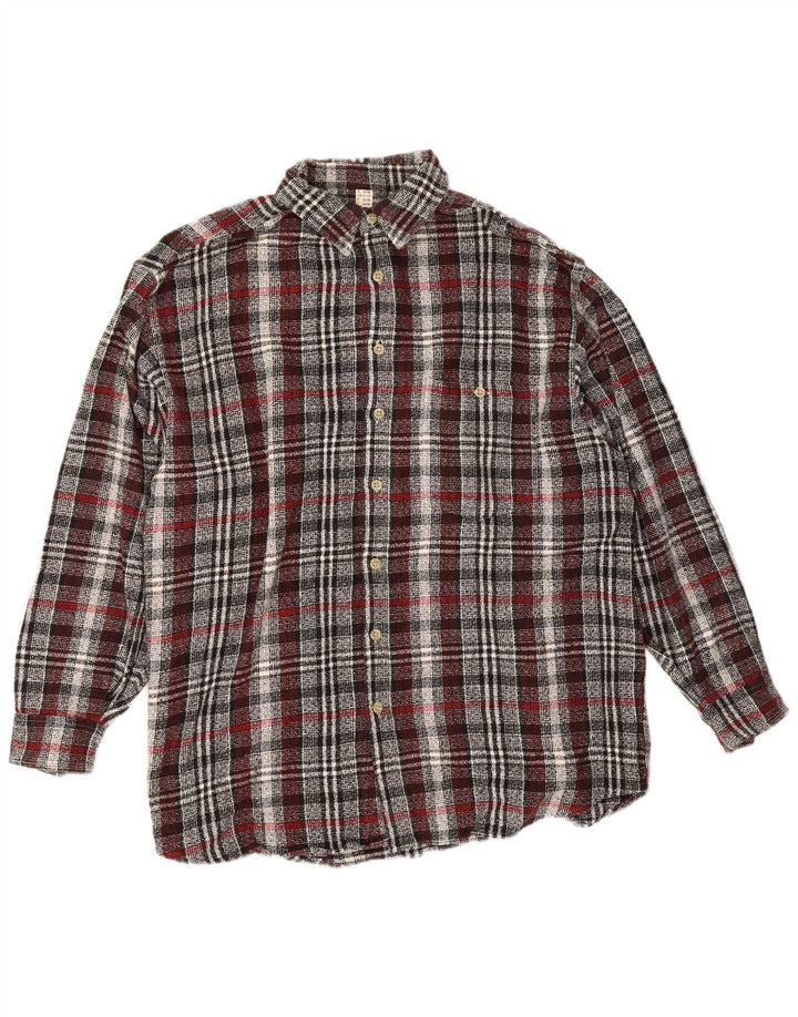 Vintage herre flannel skjorte str. 16 1/2 stor grå ternet bomuld