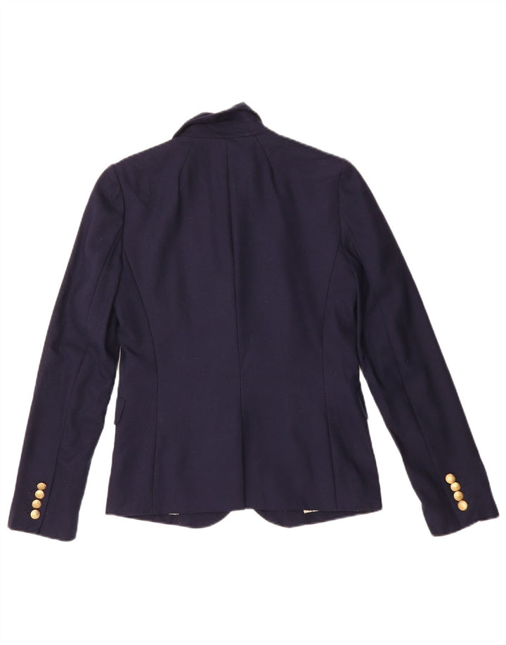 J. CREW Dame 2-knaps blazerjakke US 0 XS Marineblå Uld