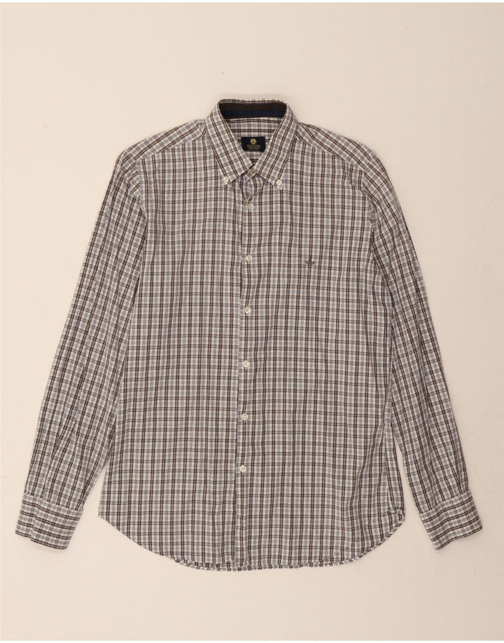 NAVIGARE Mens Shirt Large Brown Check Cotton Vintage Navigare and Second-Hand Navigare from Messina Hembry 