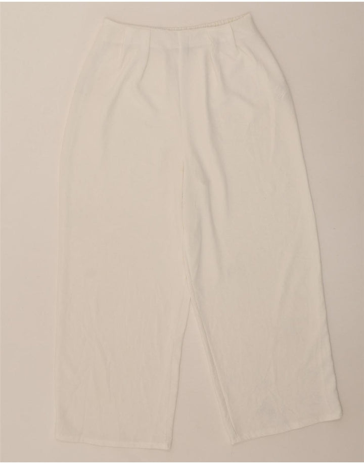 Zara Dame Loose Fit Chino Bukser Medium W28 L25 Hvid Polyester
