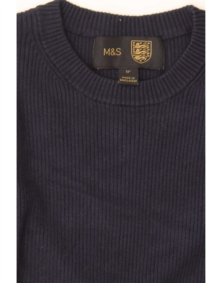 Marks & Spencer Dame Crop Top UK 4 XS Navy Blue