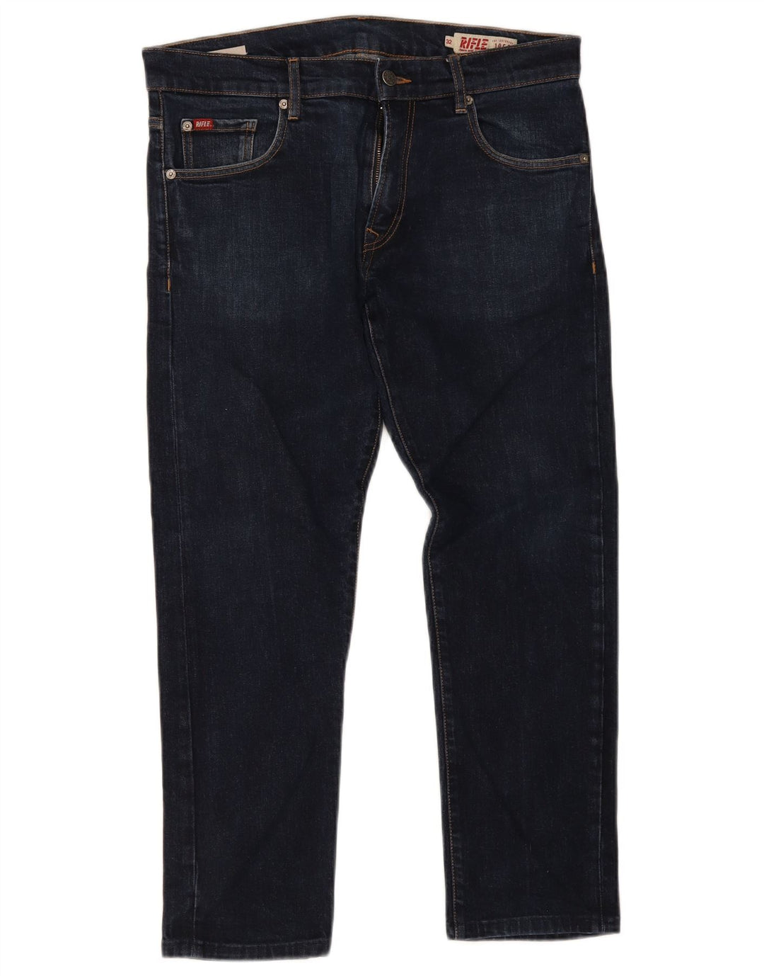 Rifle Herre Cropped Slim Jeans W32 L26 Marineblå Bomuld