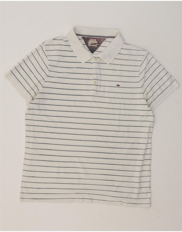 Tommy Hilfiger Herre poloshirt XL Hvidstribet
