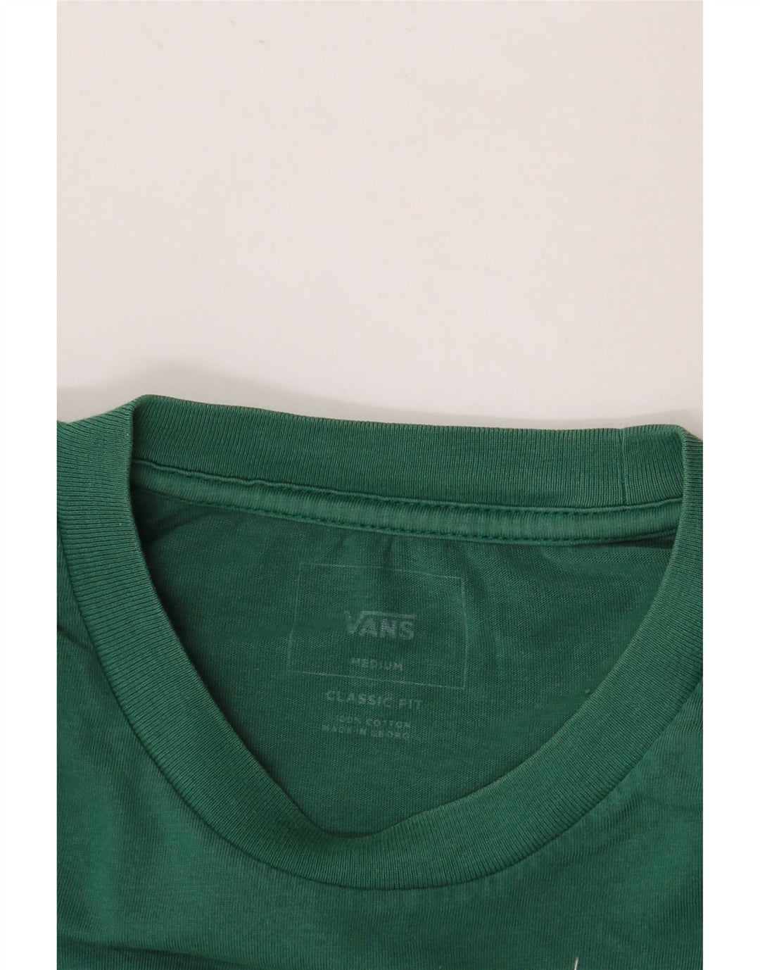 VANS Herre Classic Fit Grafisk T-Shirt Top Medium Grøn Bomuld