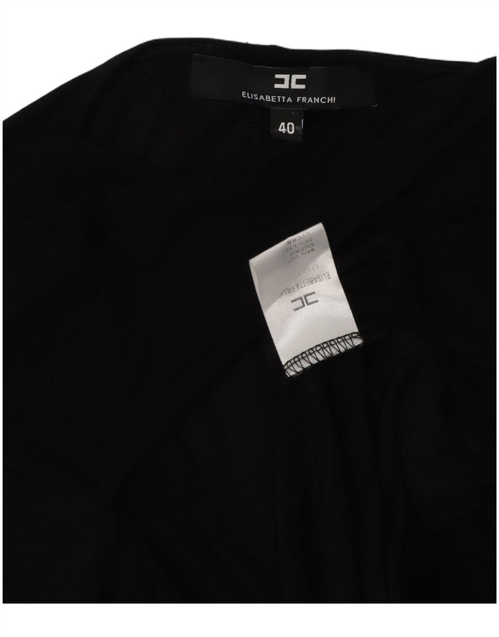 Elisabetta Franchi Dame Langærmet Bluse Top IT 40 Small Black Cupro