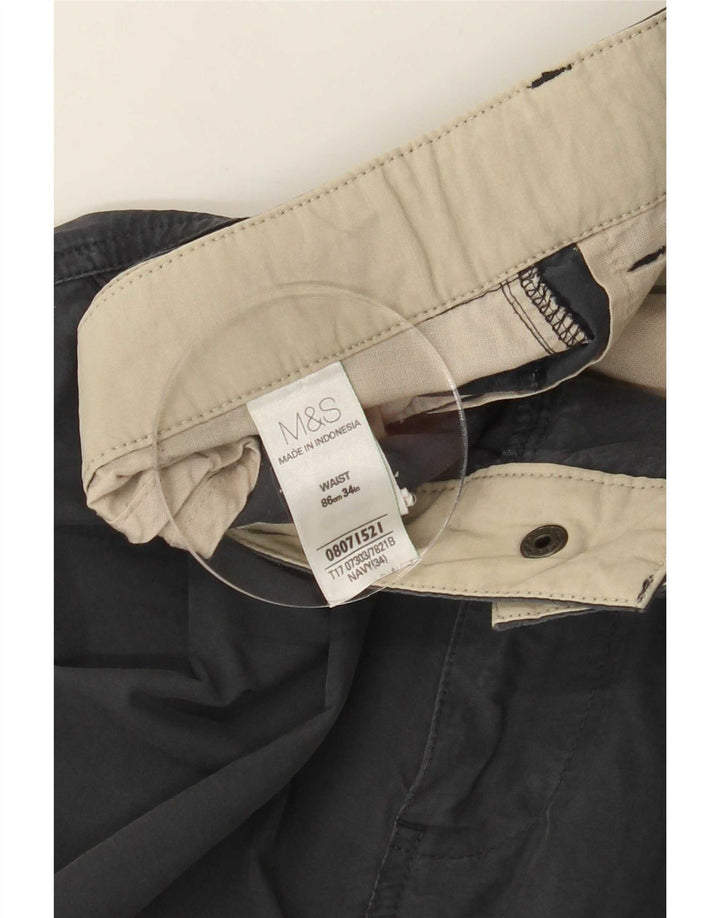 Marks & Spencer Herre Cargo Shorts Large W34 Marineblå Bomuld