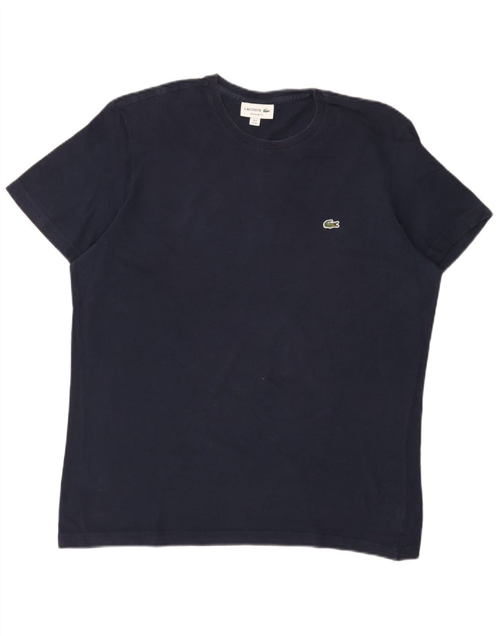 Lacoste Herre Regular Fit T-Shirt Top Størrelse 6 XL Marineblå Bomuld