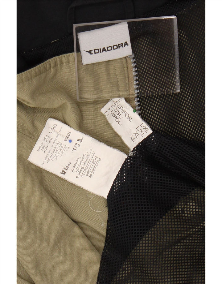 Diadora Herre Hætte Loose Fit Regnjakke UK 40 Stor Beige Polyamid