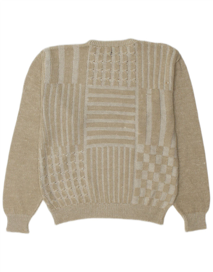 COBRA Herre sweater med rund hals IT 50 Medium Beige Patchwork