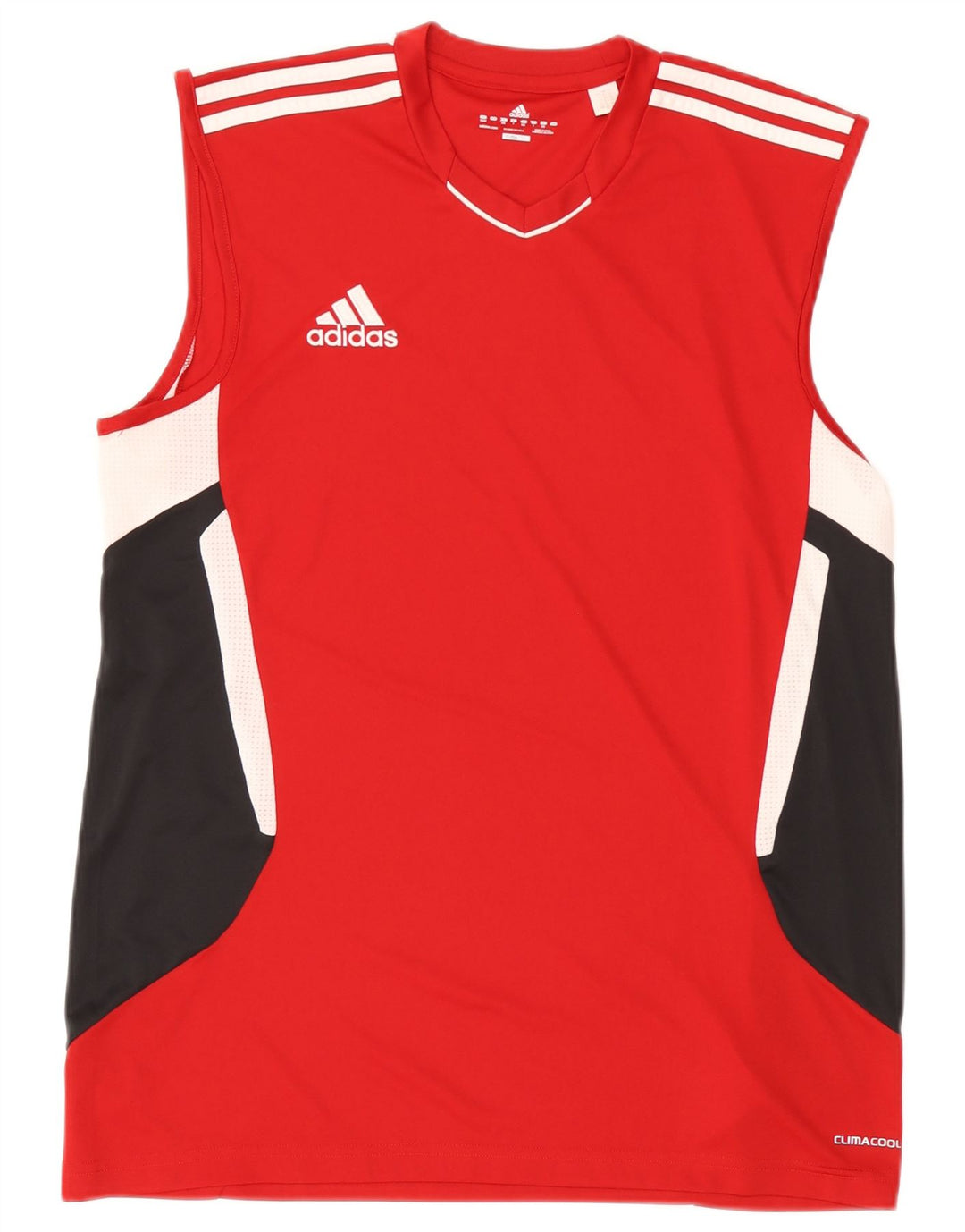 Adidas Herre Climacool Vest Top UK 42/44 Large Red Colourblock Polyester