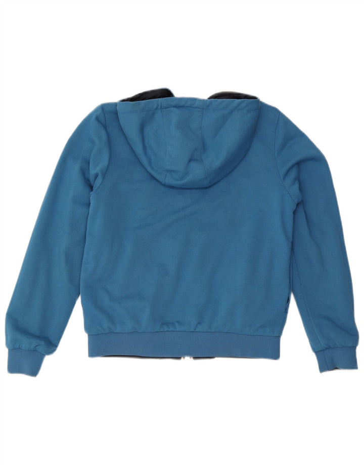K-Way Dame Hætte Vendbar Jakke UK 10 Small Navy Blue Bomuld