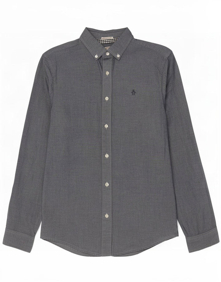 Penguin Heritage Slim Fit skjorte lille grå bomuld