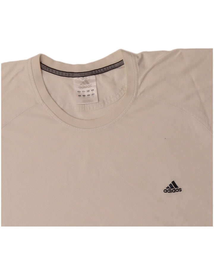 ADIDAS Herre T-Shirt Top 2XL Off White Bomuld