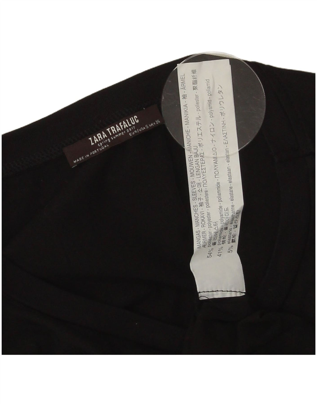 Zara Dame Grafisk Tunika Top UK 10 Lille Sort Polyester