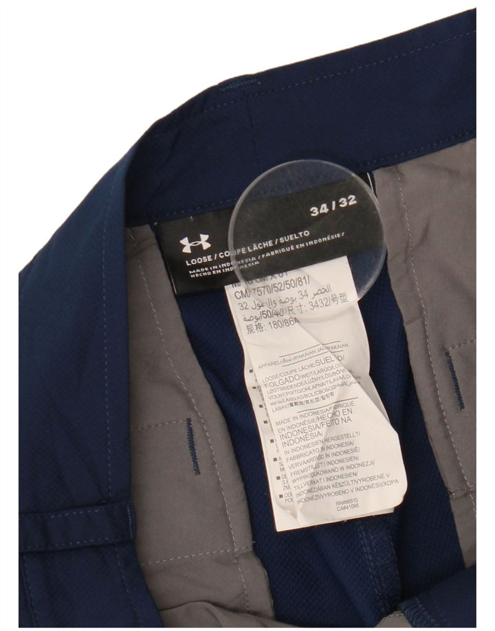 UNDER ARMOUR Straight Casual bukser til mænd W34 L32 Marineblå polyester