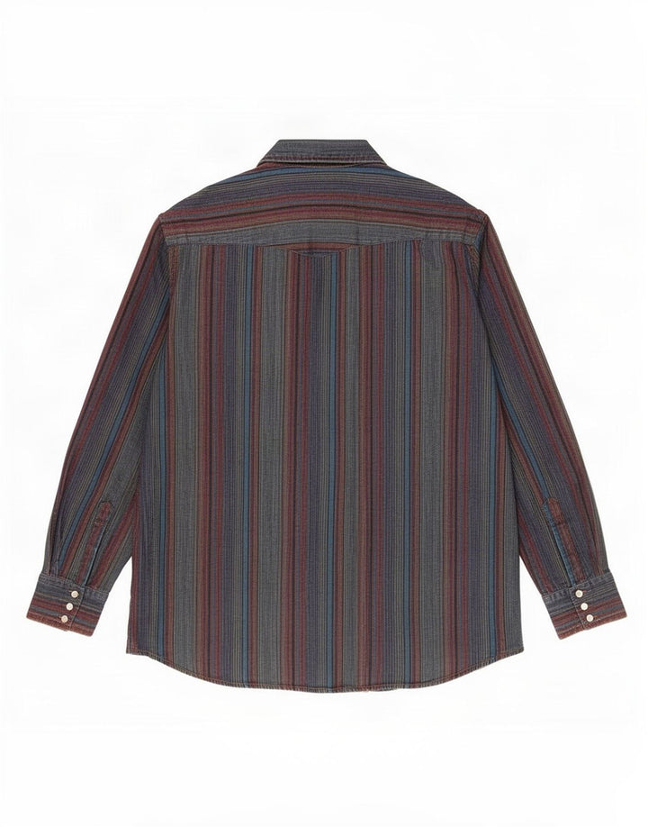 Rustler Herre høj skjorte str. 17 1/2 XL Flerfarvet stribet