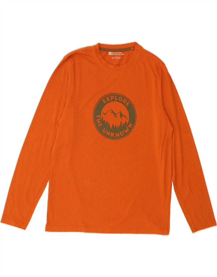 MOUNTAIN WAREHOUSE Mens Graphic Top Long Sleeve Small Orange Cotton Vintage Mountain Warehouse and Second-Hand Mountain Warehouse from Messina Hembry 