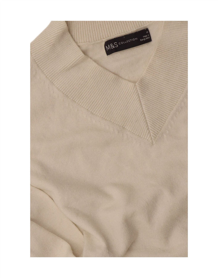 Marks & Spencer Dame V-hals sweater UK 14 Medium Off White