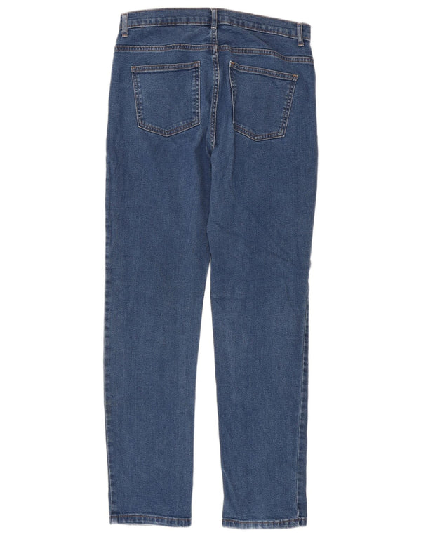 Marks & Spencer Dame Straight Jeans UK 12 Medium W30 L30 Blå Bomuld