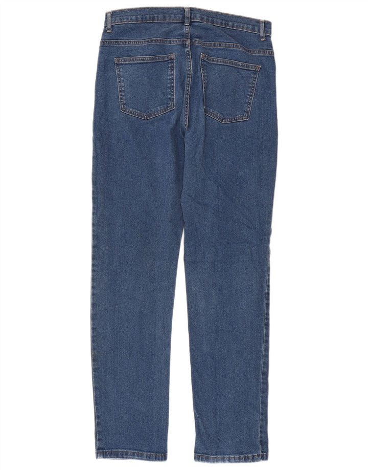Marks & Spencer Dame Straight Jeans UK 12 Medium W30 L30 Blå Bomuld