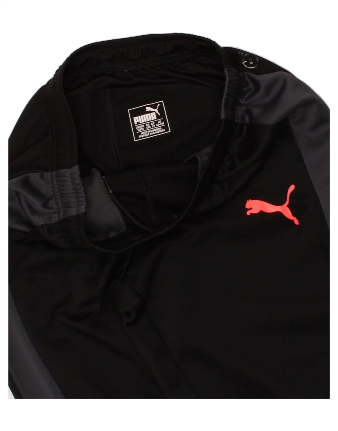 PUMA Boys Tracksuit Trousers 13-14 Years Black Colourblock Polyester Vintage Puma and Second-Hand Puma from Messina Hembry 