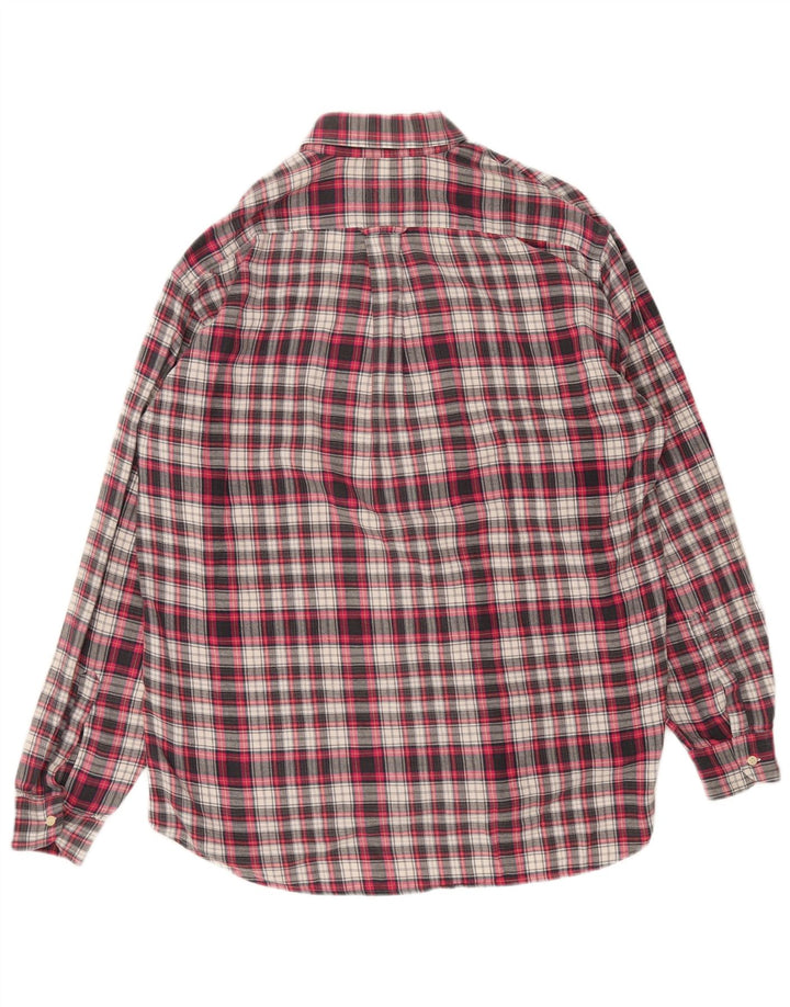 Vintage flannelskjorte til mænd, stor rød ternet bomuld