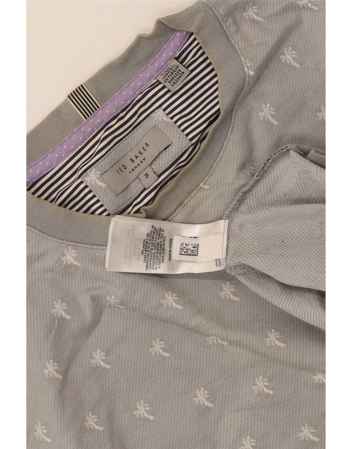 Ted Baker Herre Sweatshirt Jumper Størrelse 3 Medium Grå Plettet