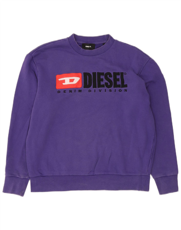 Diesel Herre Grafisk Sweatshirt Jumper Lille lilla bomuldslogo
