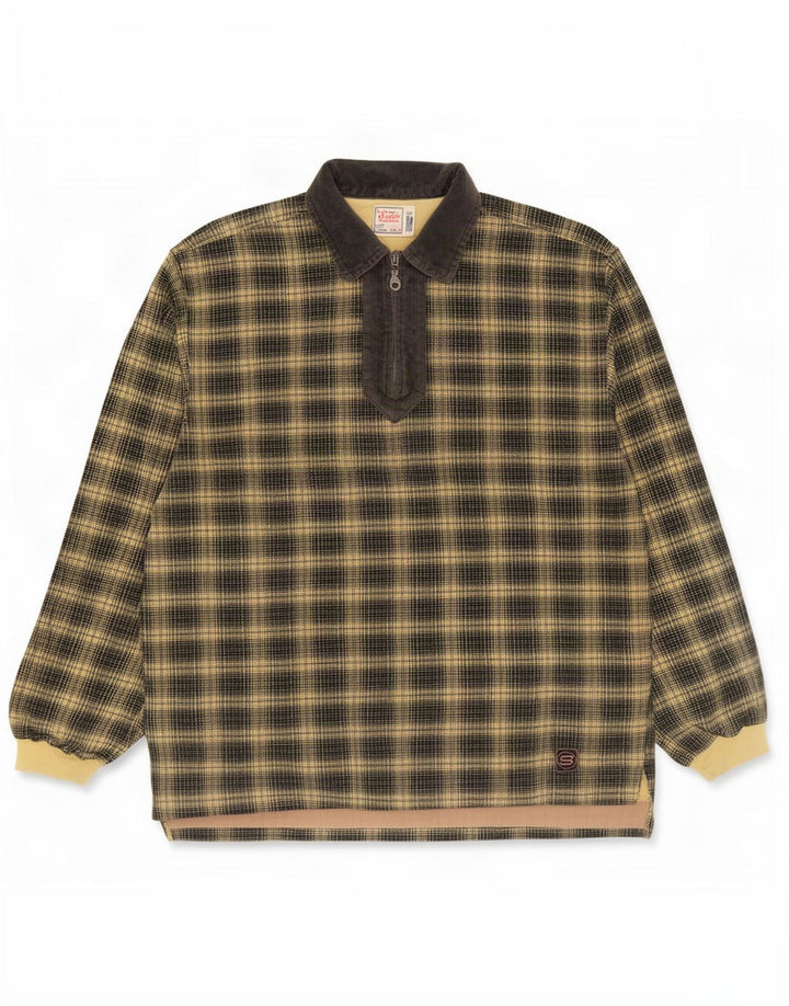 Scotch & Soda Herre Polo Neck Sweatshirt Jumper Medium Gul Ternet bomuld