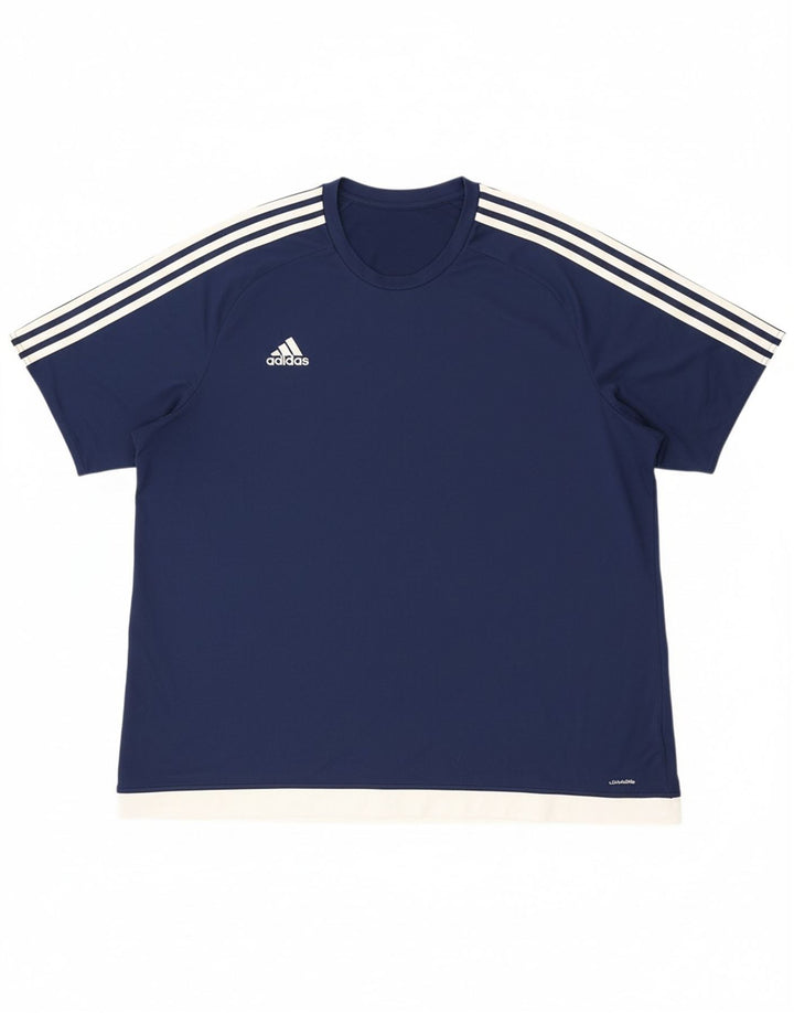 ADIDAS Mens Climalite T-Shirt Top 2XL Navy Blue Polyester