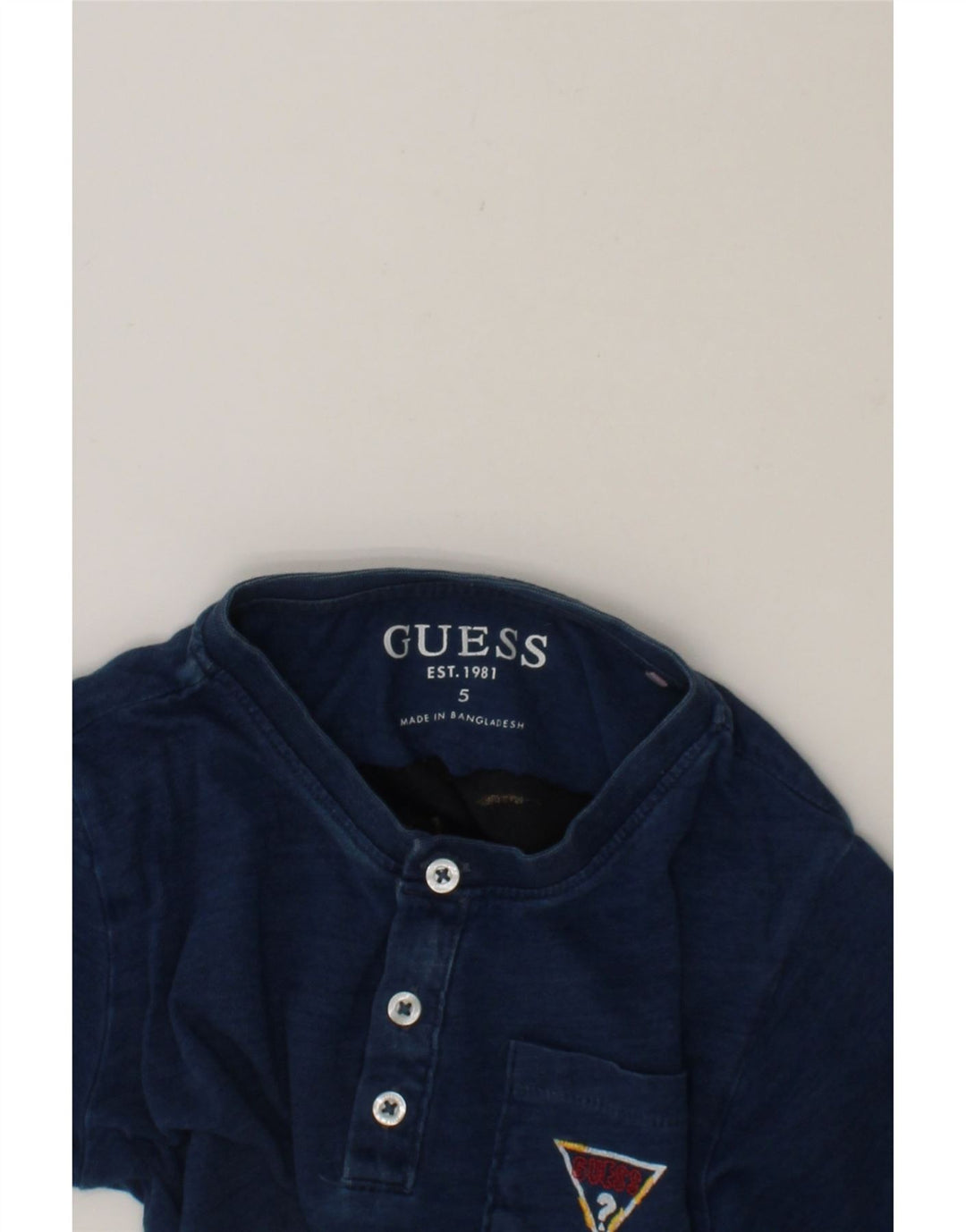 GUESS Boys Graphic T-Shirt Top 4-5 Years Navy Blue Cotton Vintage Guess and Second-Hand Guess from Messina Hembry 