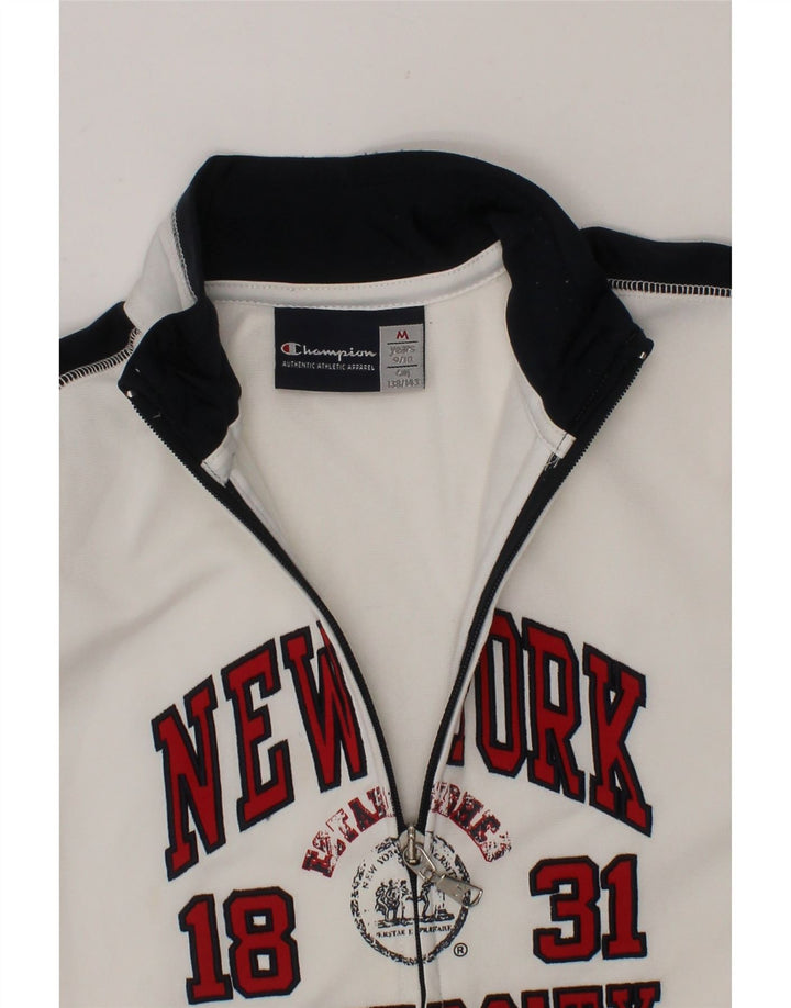 CHAMPION Boys Tracksuit Top Jacket 9-10 Years Medium White Vintage Champion and Second-Hand Champion from Messina Hembry 