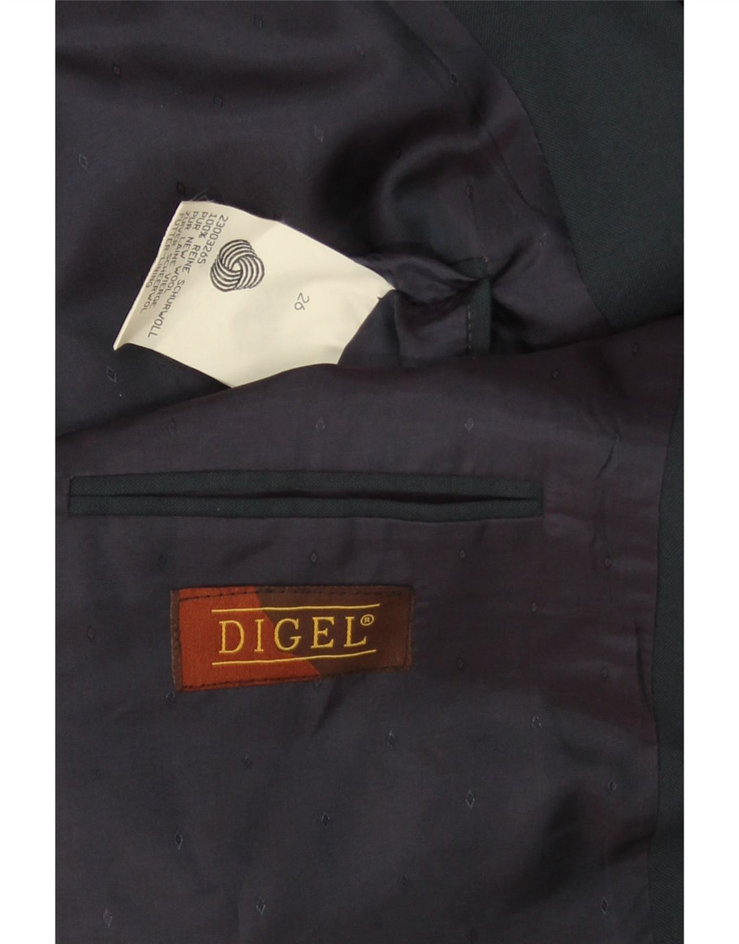 DIGEL Herre dobbeltradet blazerjakke UK 40 Large Navy Blue New Wool